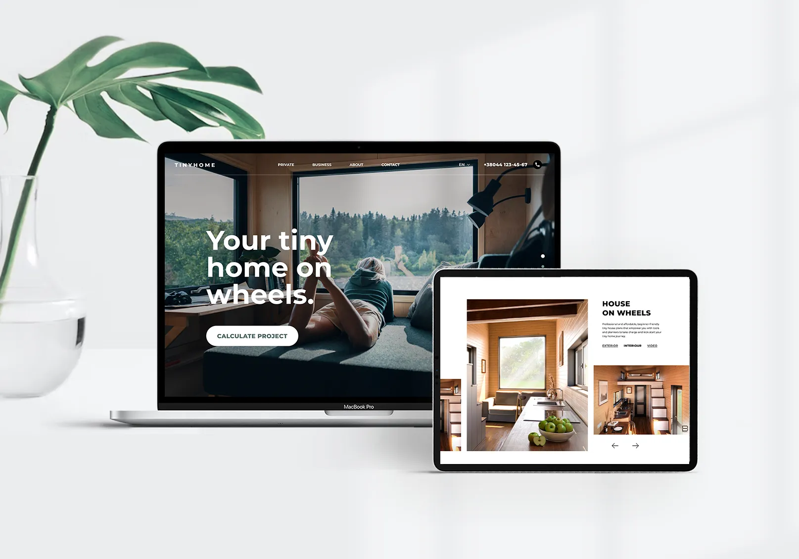 Web design project for company that constructs modular and mobile home named TinyHome
